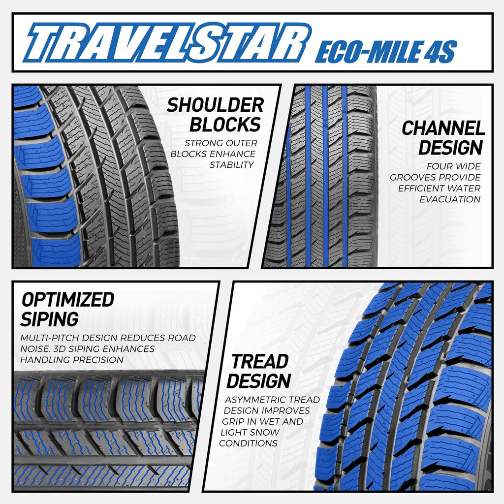 Travelstar ECO-MILE 4S All Weather 235/45R19 99V XL High Performance Passenger Tires 235/45/19 (Tire Only)